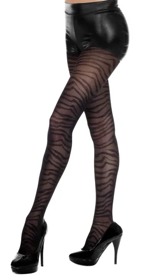 ALL BLACK TIGER STRIPE STOCKINGS