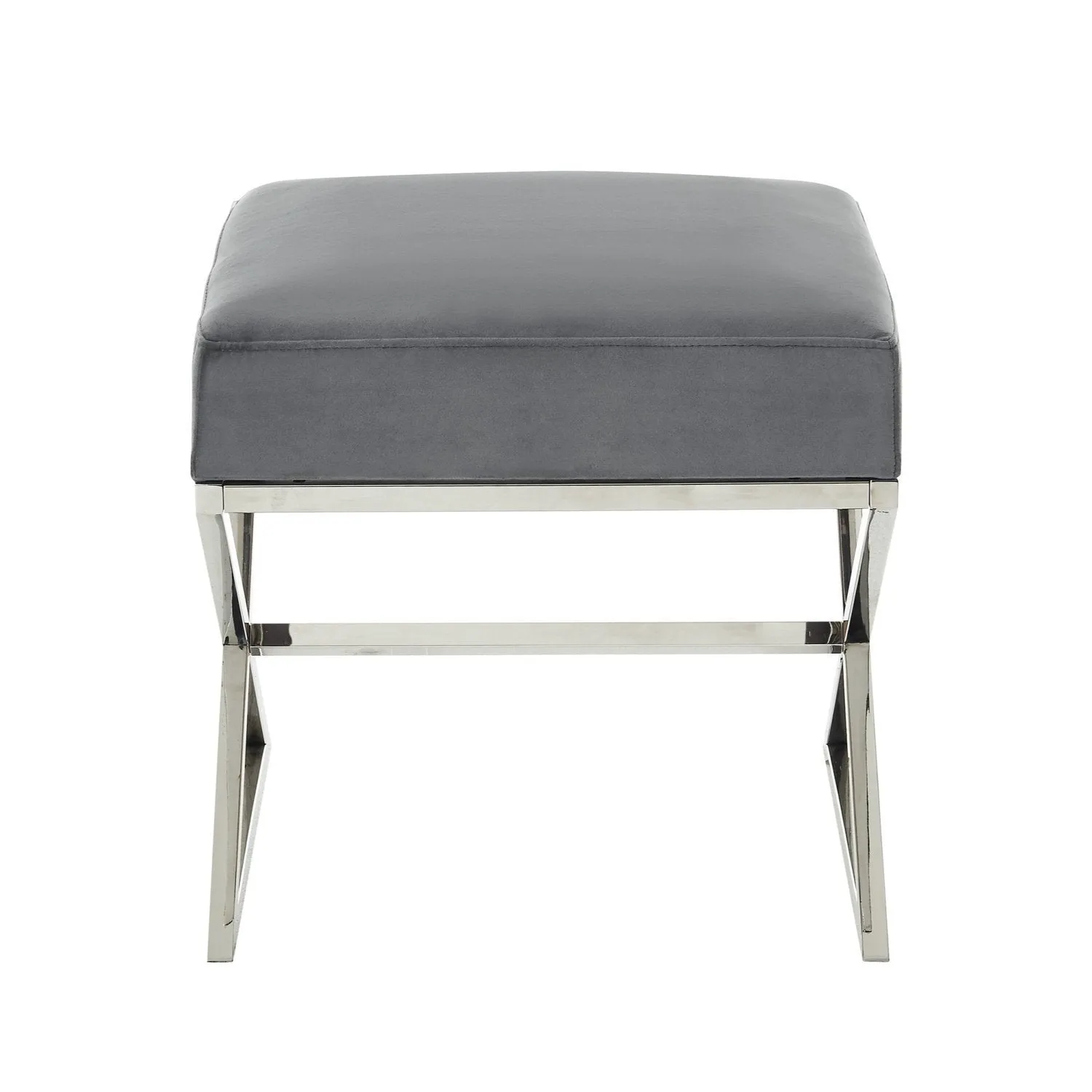 Aurora Velvet X-Leg Ottoman