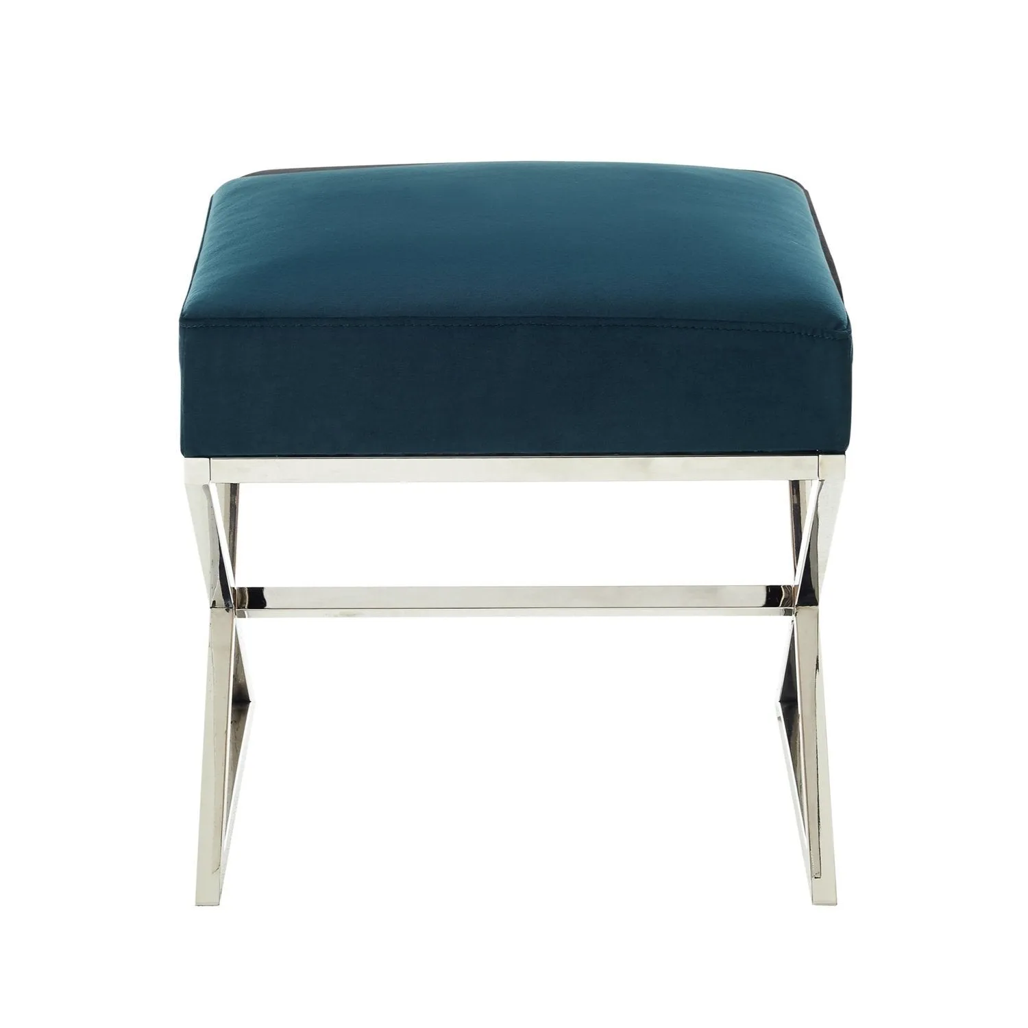 Aurora Velvet X-Leg Ottoman