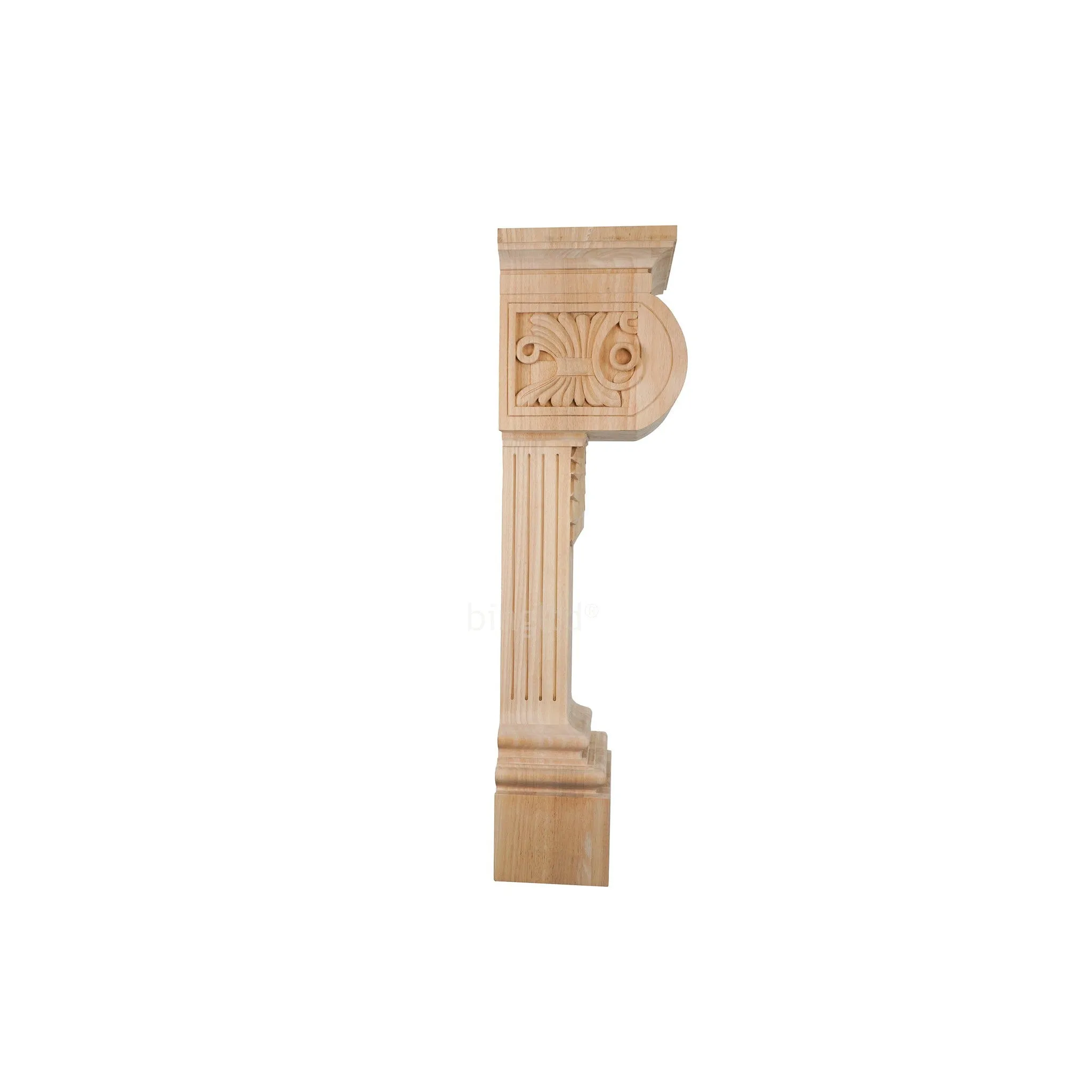 bingltd - 35" Roman Inspired Ionic Style Mantel Fireplace Leg Corbel (FL-001-RW-UNF)