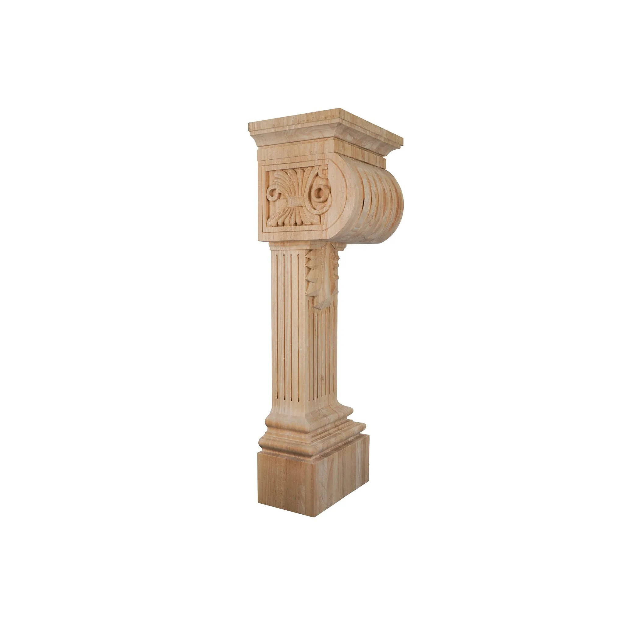 bingltd - 35" Roman Inspired Ionic Style Mantel Fireplace Leg Corbel (FL-001-RW-UNF)