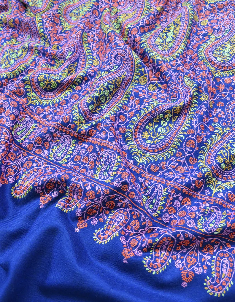 blue jamma embroidery pashmina shawl 8250