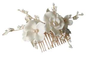 Bree Porcelain Floral Hair Comb