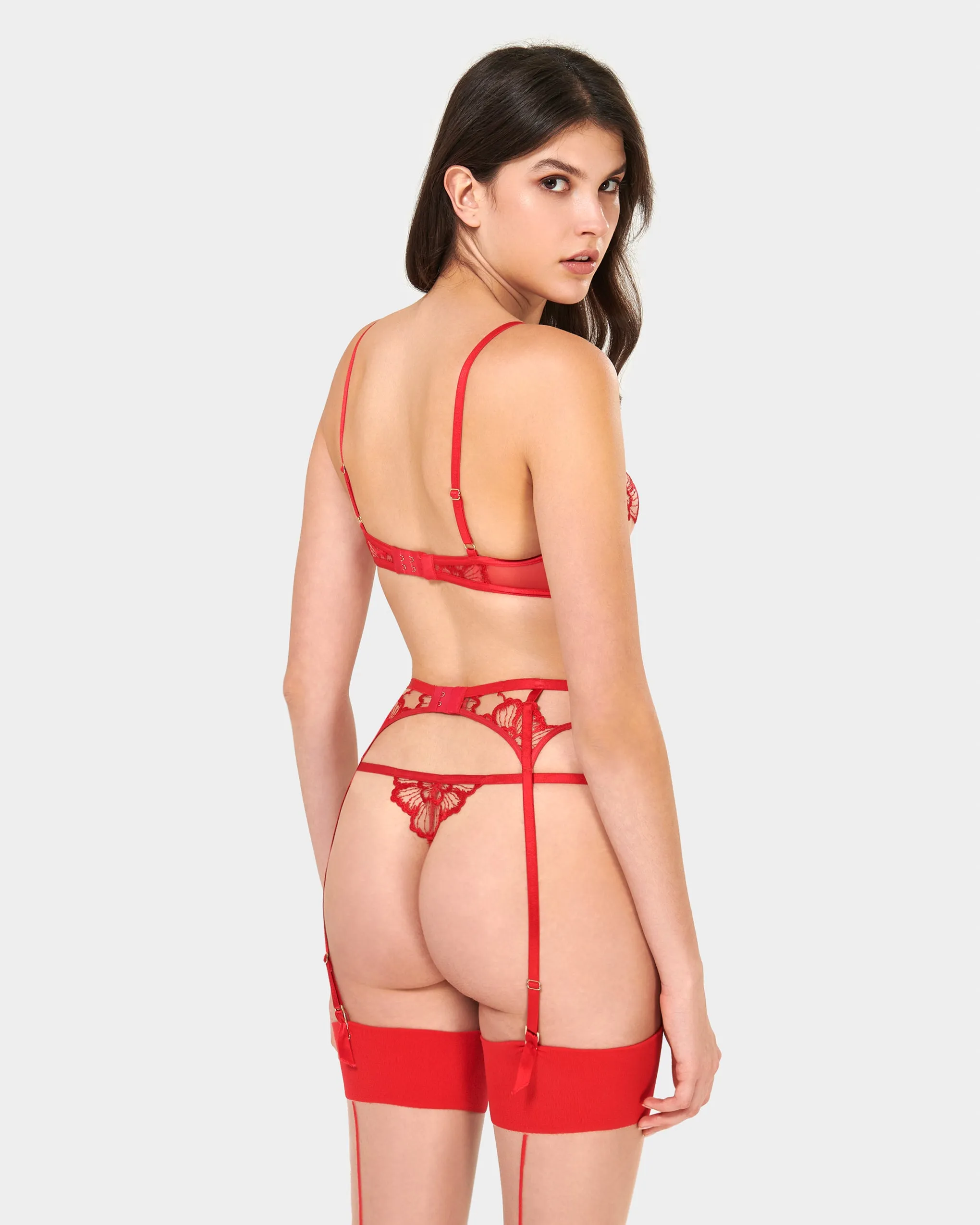 Catalina Suspender Red/Sheer