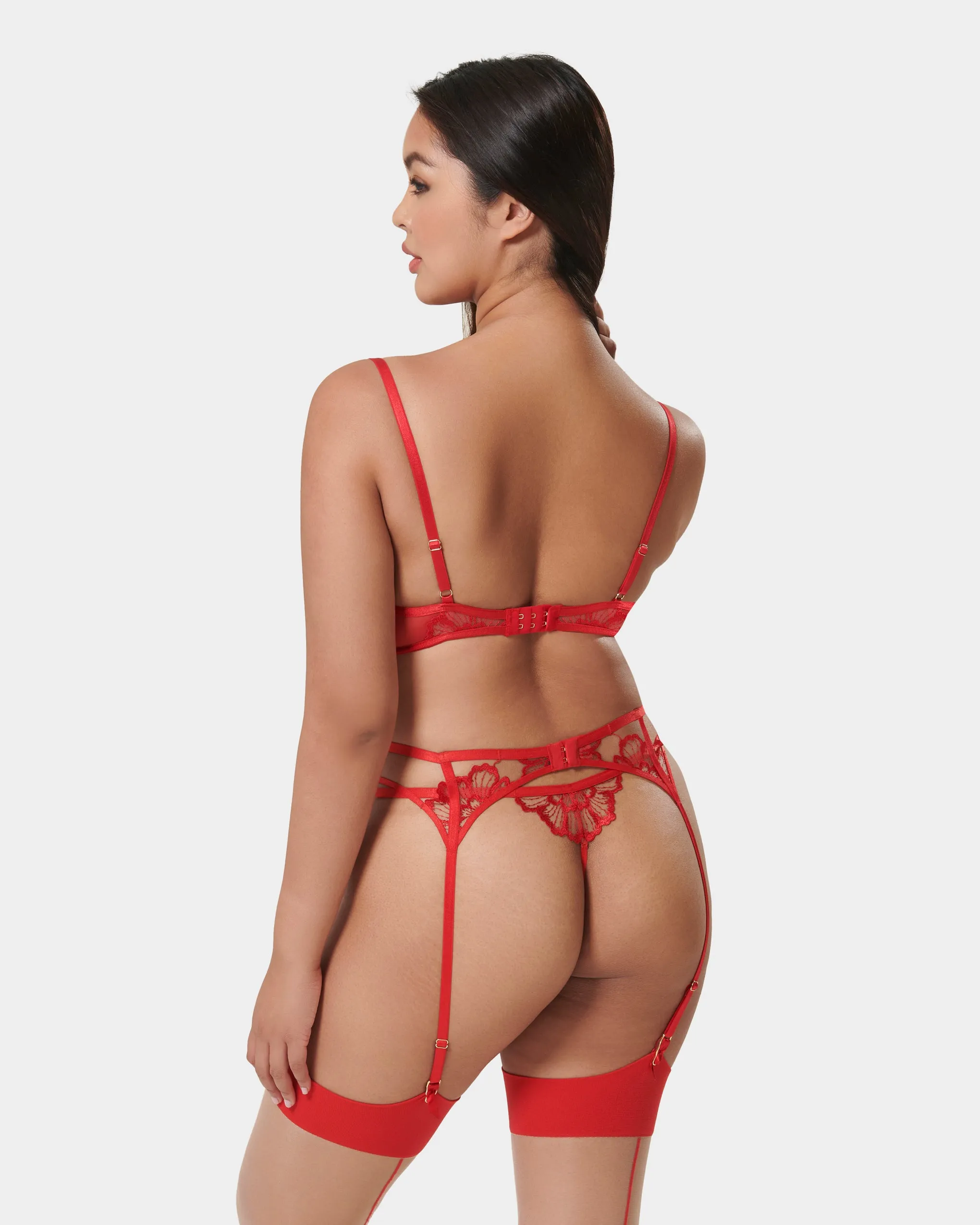 Catalina Suspender Red/Sheer