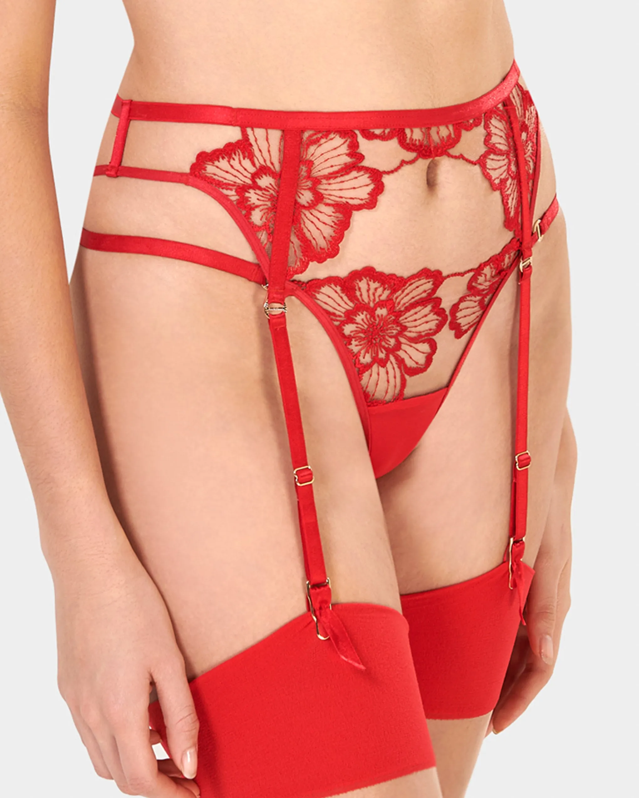 Catalina Suspender Red/Sheer