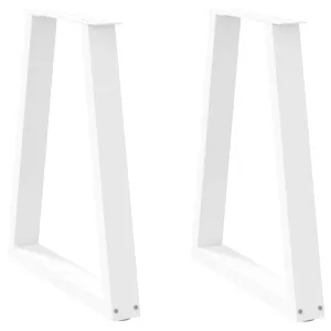 Coffee Table Legs V-Shape 2 pcs White 60x(72-73) cm Steel