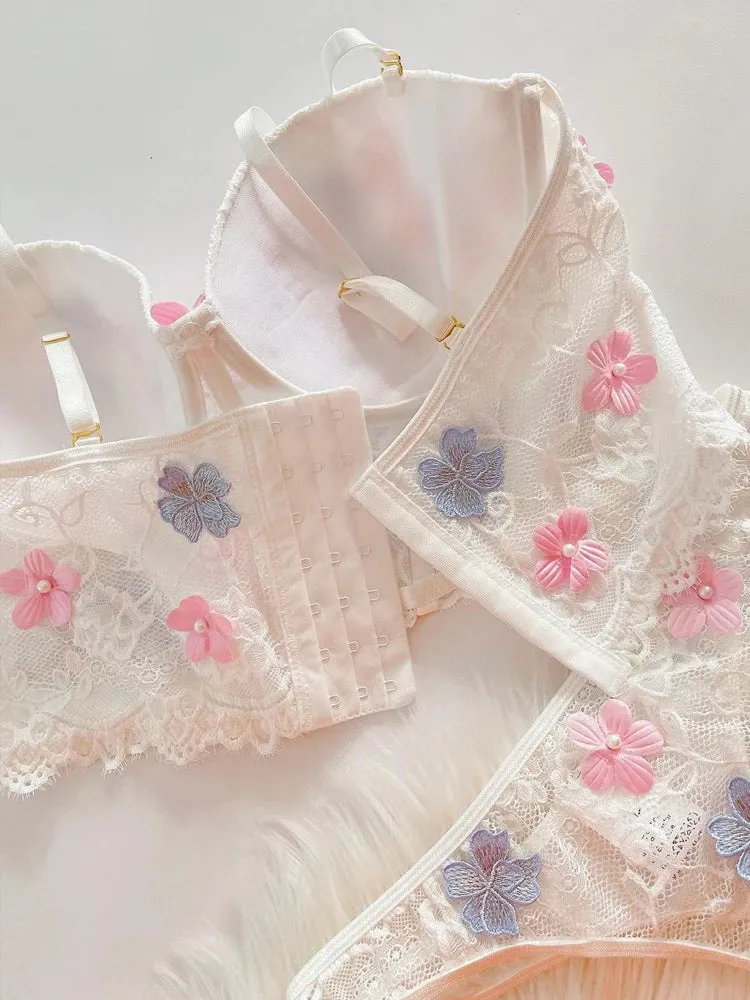 Fairy Floral Garter Lingerie Set