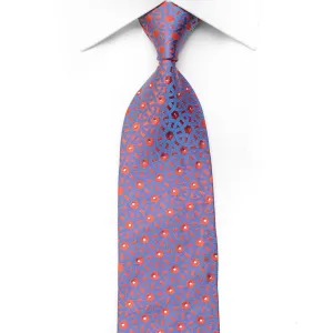 Franco Ferraro Men's Rhinestone Necktie Blue Geometric On Pink Silk