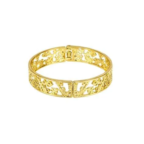 Goldtone Floral Cutout Bracelet