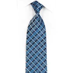 Guy Laroche Men's Rhinestone Tie Blue Silver Striped On Navy With Silver Sparkles