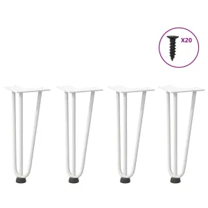 Hairpin Table Legs 4 pcs White 30 cm Solid Steel