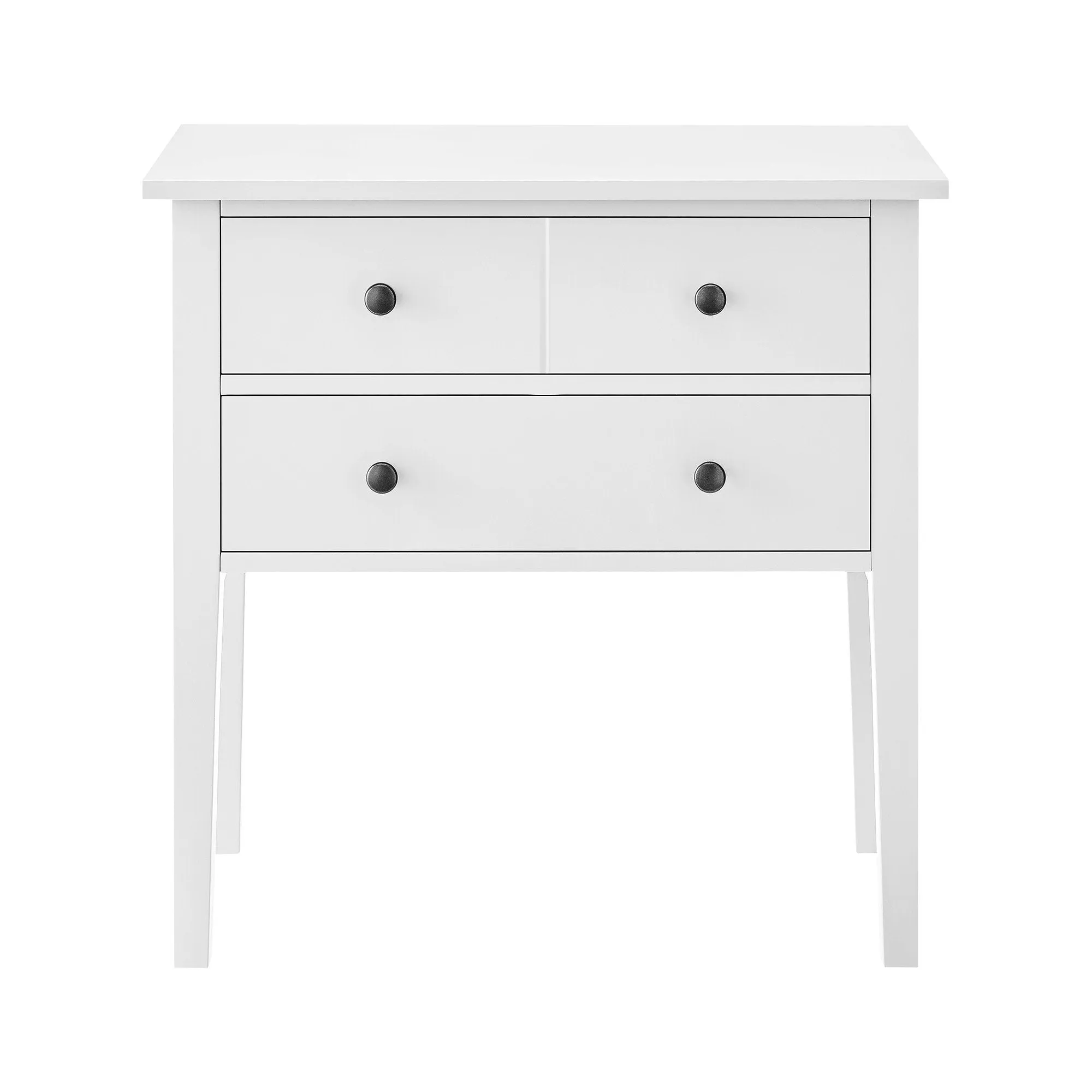 High-Leg Bedside Table, Spacious Drawers - White | Sarantino