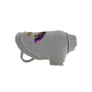 Huskimo Rainbow Dog Jumper Grey 27cm XXSmall***