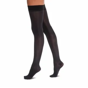 Jobst Opaque Thigh-High Stocking with Silicone Band, 30-40, Closed Toe, Large, Classic Black