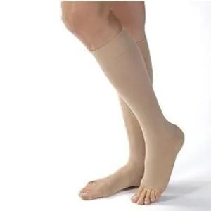 Knee-High Extra-Firm Opaque Compression Stockings Large, Natural