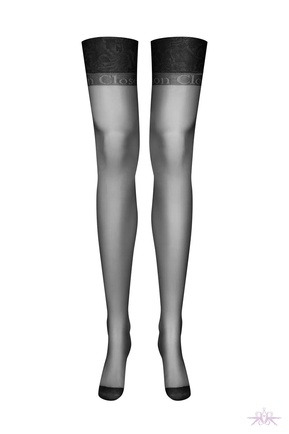 Maison Close Seamed Black Nylon Stockings