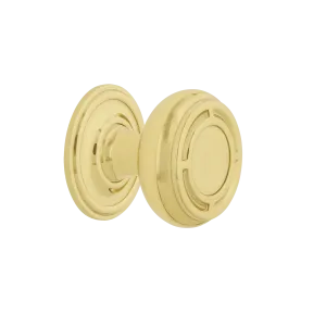 Mission Brass 1 3/8" Cabinet Knob with Classic Rose in Unlacquered Brass