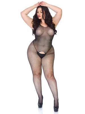 Plus Size Crystalized Tank Bodystocking