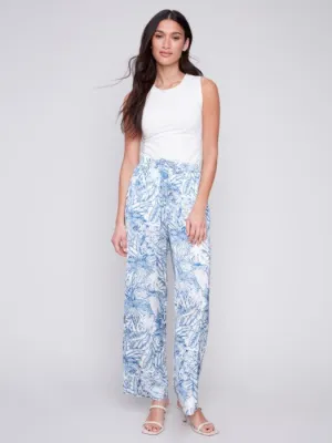 PRINTED SATIN WIDE LEG PANT