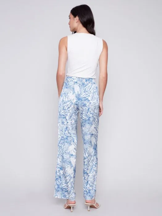 PRINTED SATIN WIDE LEG PANT