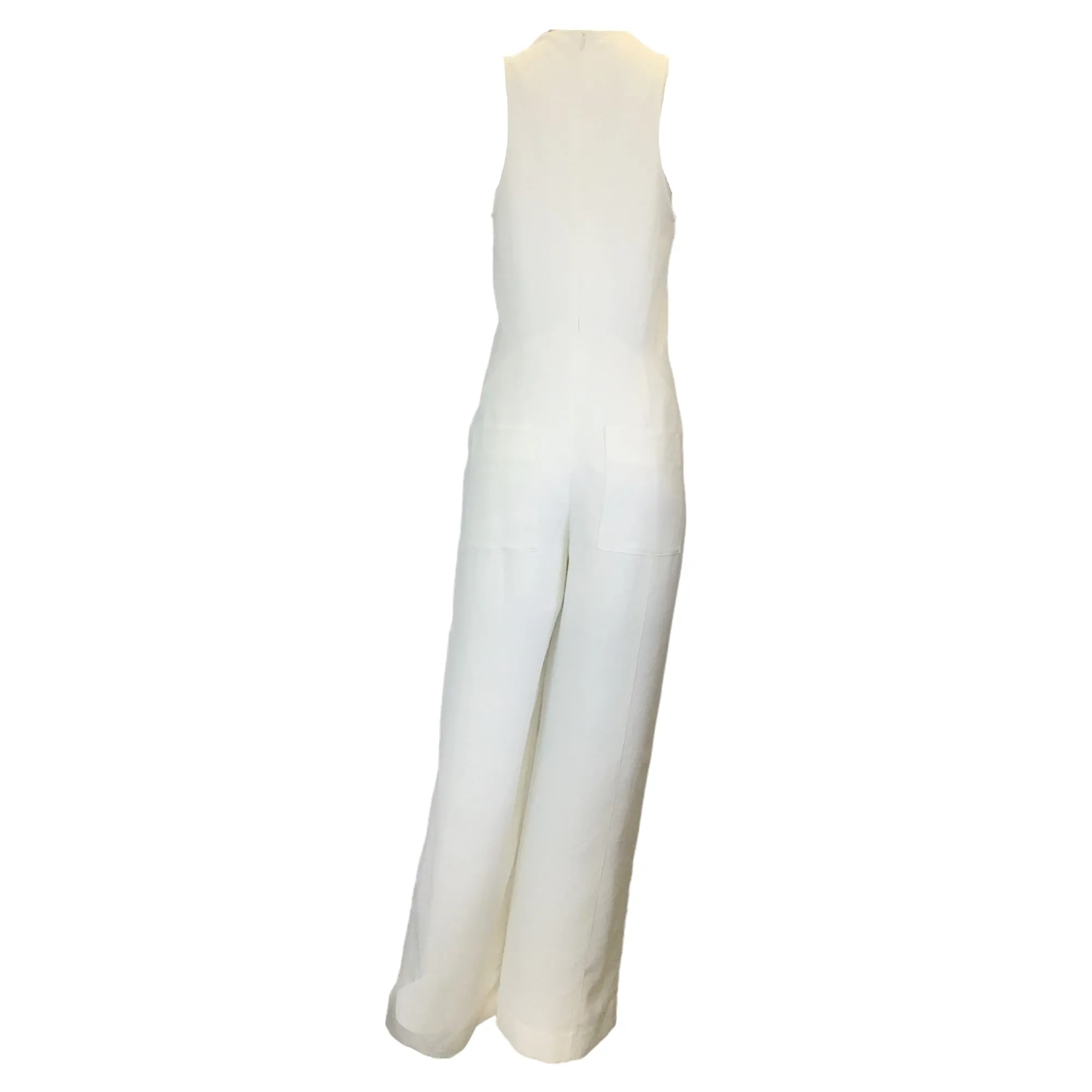 Proenza Schouler White Label Off-White Sleeveless Crepe Jumpsuit