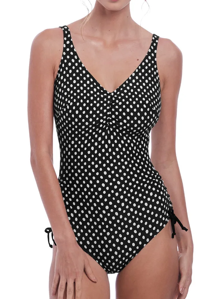 Santa Monica Adjustable Leg Swimsuit - Black/White