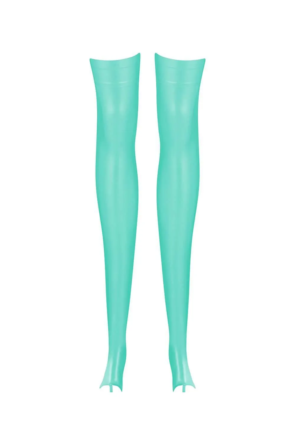 Sigma Jade Green Latex Stockings